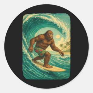 Sticker Rond Conception de surfeur Hommes Hawaii Surfeur mec Ga
