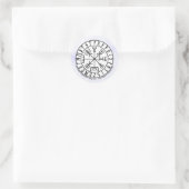 Sticker Rond Conception de symbole de compas viking Vegvisir (Sac)