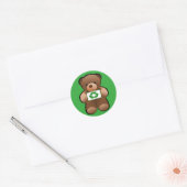 Sticker Rond Conception de symbole de recyclage d'ours en peluc (Enveloppe)