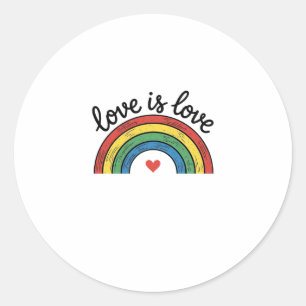 Sticker Rond Conception de t-shirt à coeur arc-en-ciel vintage