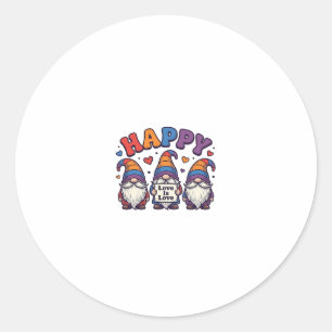 Sticker Rond Conception de t-shirt arc-en-ciel Gnome du mois de
