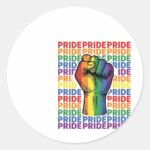 Sticker Rond Conception de T-shirt arc-en-ciel Vintage Pride Ra