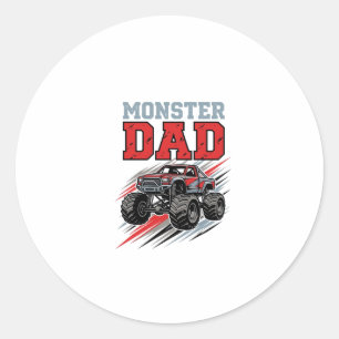 Sticker Rond Conception de T-shirt de camion monstre vintage de