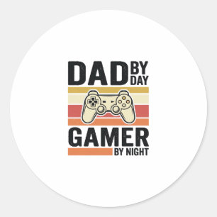 Sticker Rond Conception de T-Shirt de manette vintage pour papa