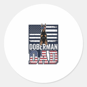 Sticker Rond Conception de T-shirt pour chien patriotique Dober