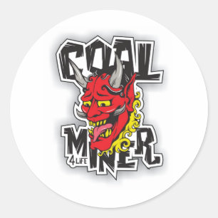 Sticker Rond conception de tatouage de mineur de charbon