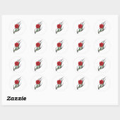 Sticker Rond Conception de tatouage de rose (Feuille)