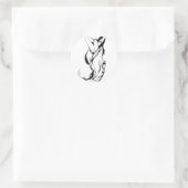 Sticker Rond Conception de tatouage Fox Tribal (Sac)