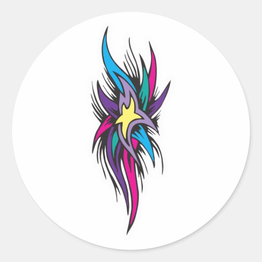 Sticker Rond Conception de tatouage Star Tails (Devant)