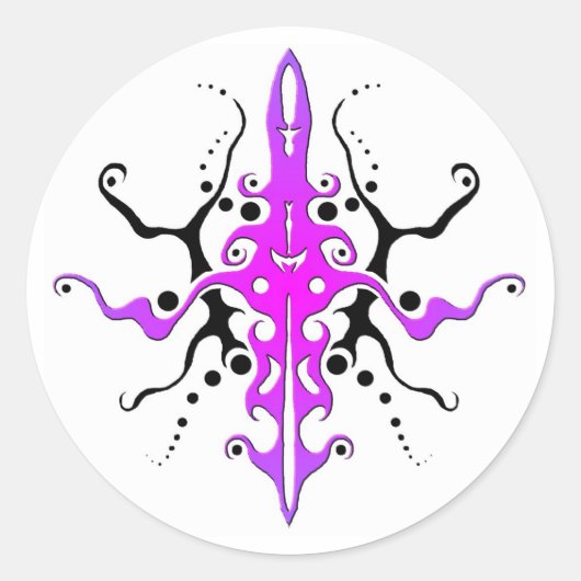 Sticker Rond Conception de tatouage Tribal Masque Abstrait - ro (Devant)