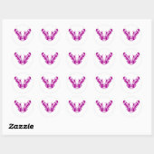 Sticker Rond Conception de tatouage tribal papillon (Feuille)