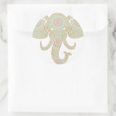 Sticker Rond Conception de tête d'éléphant de mandala (Sac)