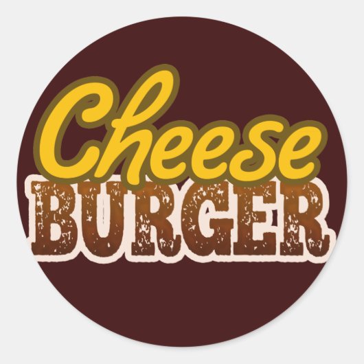Sticker Rond Conception de texte Cheeseburger (Devant)