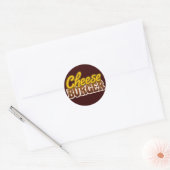 Sticker Rond Conception de texte Cheeseburger (Enveloppe)