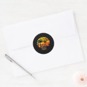 Sticker Rond Conception de texte de fille de coucher de soleil (Enveloppe)