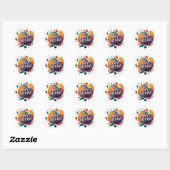 Sticker Rond Conception de texte et d'image (Feuille)