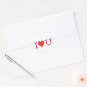 Sticker Rond Conception de texte originale en broderie point de (Enveloppe)
