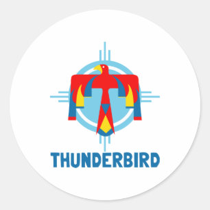 Sticker Rond Conception de Thunderbird