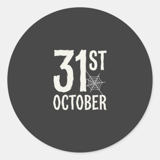 Sticker Rond Conception de toile d'araignée Halloween du 31 oct (Devant)