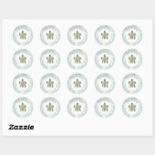 Sticker Rond conception de tortue marine sarcelle (Feuille)