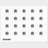 Sticker Rond Conception de tribut de vétéran tout donna quelque (Feuille)