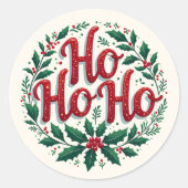 Sticker Rond Conception de typographie de couronne de Noël Ho H (Devant)
