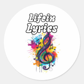 Sticker Rond Conception de typographie de notes de couleur "La