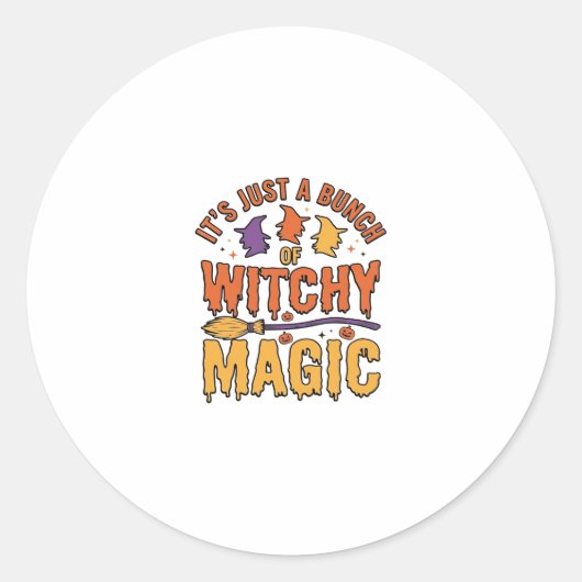 Sticker Rond Conception de typographie Halloween magique ensorc (Devant)
