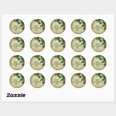Sticker Rond Conception de vacances verte festive (Feuille)
