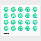 Sticker Rond Conception de vague verte (Feuille)