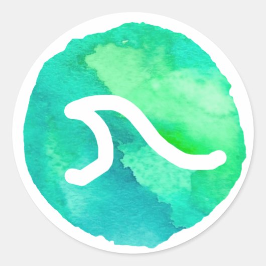 Sticker Rond Conception de vague verte (Devant)