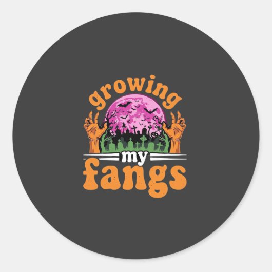 Sticker Rond Conception de vampire Halloween Croissance de mes (Devant)