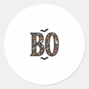 Sticker Rond Conception de vecteur de gribouillis de Boo d'Hall