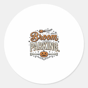 Sticker Rond Conception de vecteur de sorcière vintage Hallowee