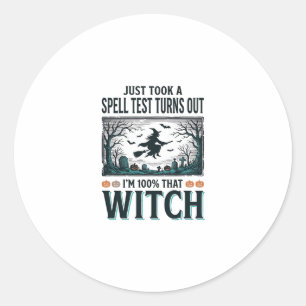 Sticker Rond Conception de vecteur Halloween humour ADN sorcièr