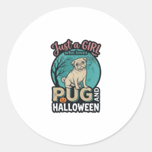 Sticker Rond Conception de vecteur vintage de fille de Hallowee