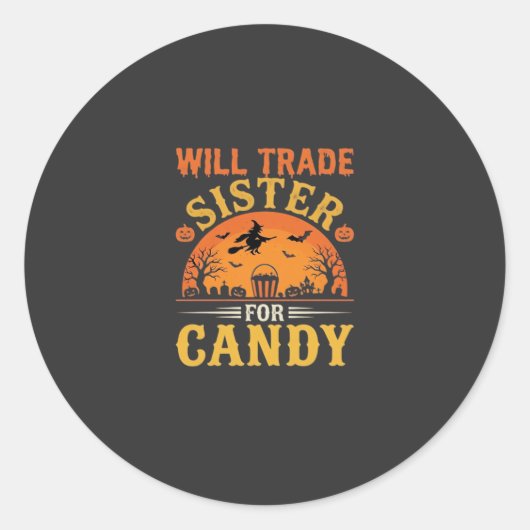 Sticker Rond Conception d'échange de sœur de Candy Halloween_1 (Devant)