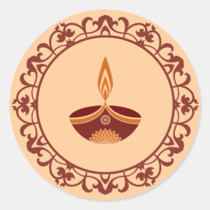 Sticker Rond Conception décorative de Diwali