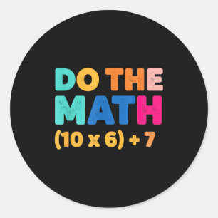 Sticker Rond Conception d'équation colorée de mathématiques Fai
