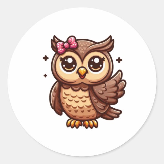 Sticker Rond Conception des chouettes (Devant)