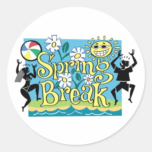 Sticker Rond Conception des loisirs Spring Break (Devant)