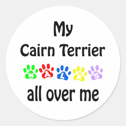 Sticker Rond Conception des marches de Cairn Terrier (Devant)