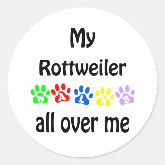 Sticker Rond Conception des marches Rottweiler (Devant)