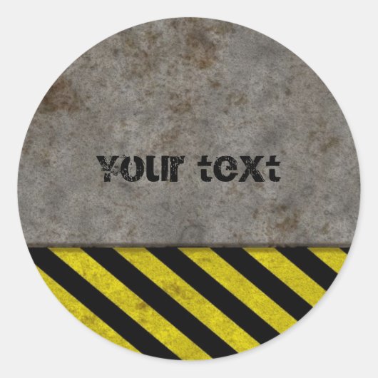 Sticker Rond Conception des rayures de danger (Devant)