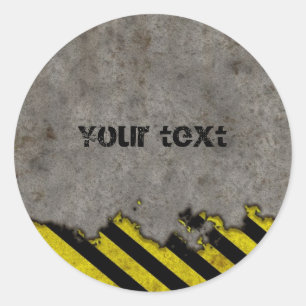 Sticker Rond Conception des rayures de danger