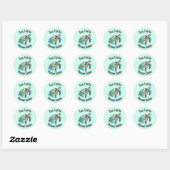 Sticker Rond Conception des tortues marines (Feuille)