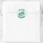 Sticker Rond Conception des tortues marines (Sac)