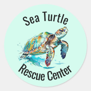 Sticker Rond Conception des tortues marines