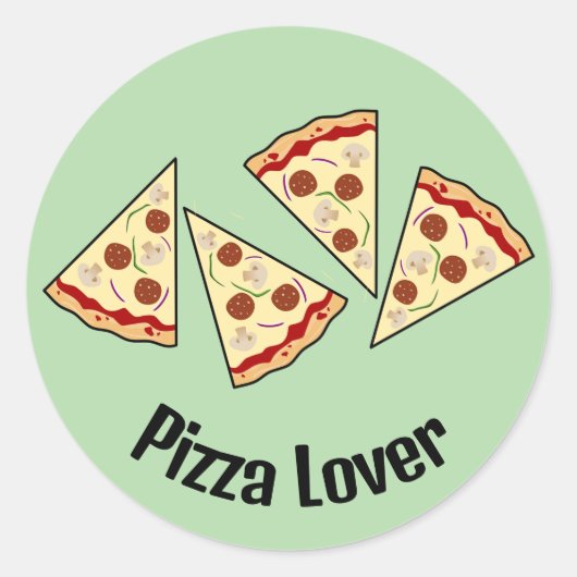 Sticker Rond Conception des tranches de pizza (Devant)