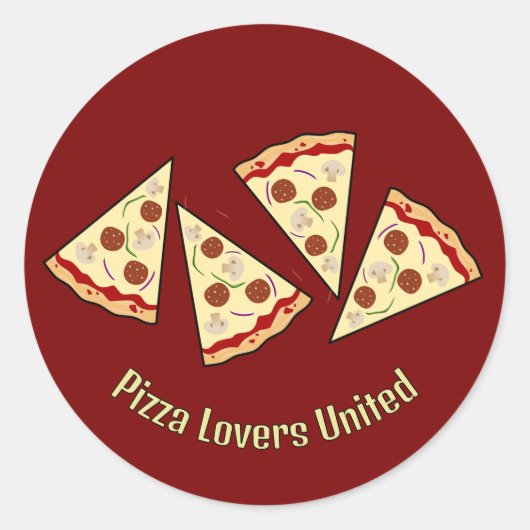 Sticker Rond Conception des tranches de pizza (Devant)